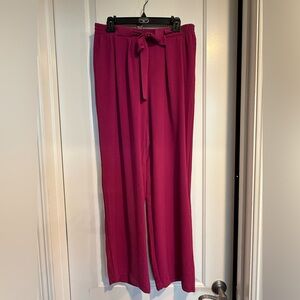 Chic Magenta Wide-Leg Flowy Pants